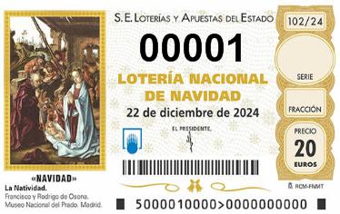 Comprar número 00001 para Lotería de Navidad 2024