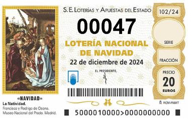 Comprar número 00047 para Lotería de Navidad 2024