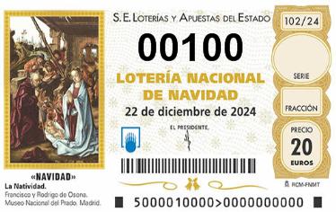 Comprar número 00100 para Lotería de Navidad 2024