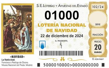 Comprar número 01000 para Lotería de Navidad 2024