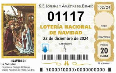 Comprar número 01117 para Lotería de Navidad 2024