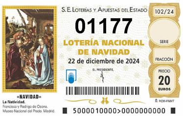 Comprar número 01177 para Lotería de Navidad 2024