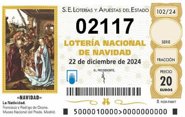 Comprar número 02117 para Lotería de Navidad 2024