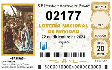 Comprar número 02177 para Lotería de Navidad 2024