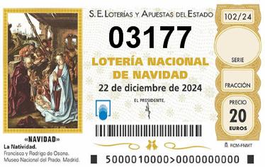 Comprar número 03177 para Lotería de Navidad 2024