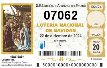 Comprar número 07062 para Lotería de Navidad 2024