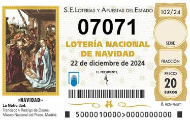 Comprar número 07071 para Lotería de Navidad 2024