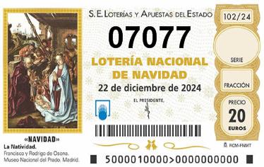 Comprar número 07077 para Lotería de Navidad 2024