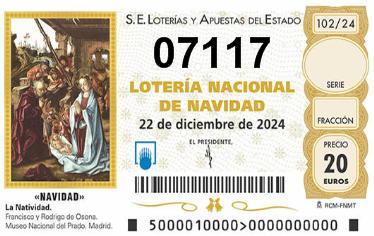 Comprar número 07117 para Lotería de Navidad 2024