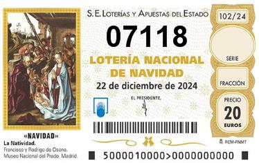 Comprar número 07118 para Lotería de Navidad 2024