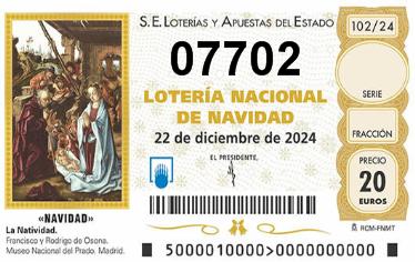 Comprar número 07702 para Lotería de Navidad 2024