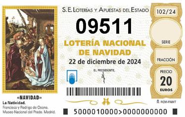 Comprar número 09511 para Lotería de Navidad 2024