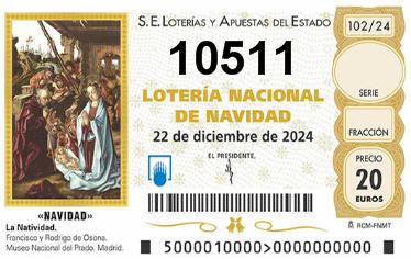 Comprar número 10511 para Lotería de Navidad 2024