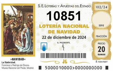 Comprar número 10851 para Lotería de Navidad 2024