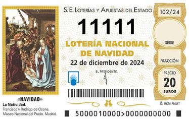 Comprar número 11111 para Lotería de Navidad 2024