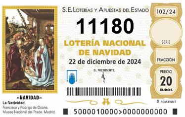 Comprar número 11180 para Lotería de Navidad 2024