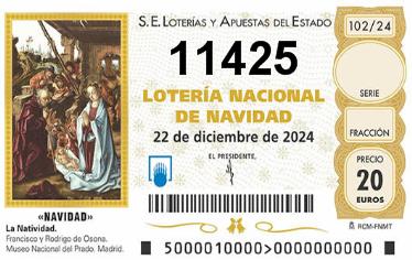 Comprar número 11425 para Lotería de Navidad 2024