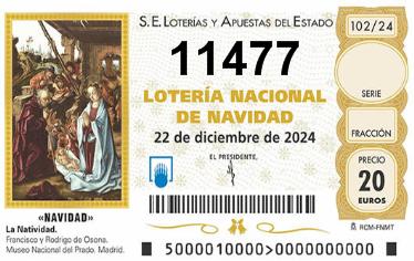 Comprar número 11477 para Lotería de Navidad 2024