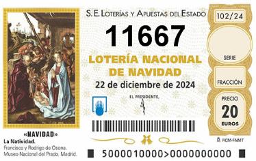 Comprar número 11667 para Lotería de Navidad 2025