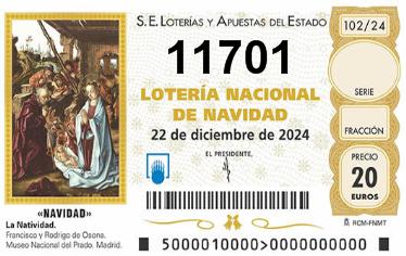 Comprar número 11701 para Lotería de Navidad 2024