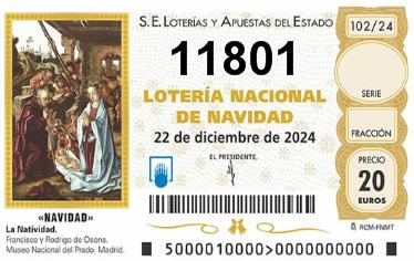 Comprar número 11801 para Lotería de Navidad 2024