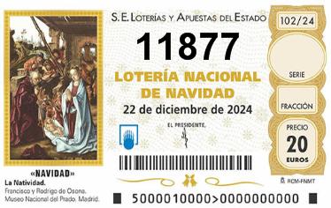 Comprar número 11877 para Lotería de Navidad 2024