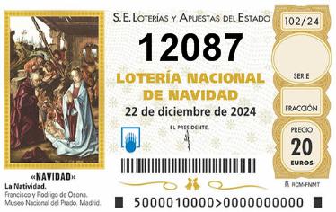 Comprar número 12087 para Lotería de Navidad 2024