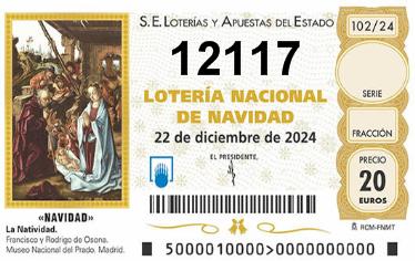 Comprar número 12117 para Lotería de Navidad 2024