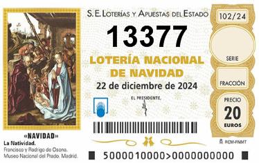 Comprar número 13377 para Lotería de Navidad 2024