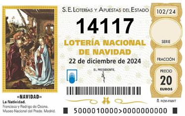 Comprar número 14117 para Lotería de Navidad 2024