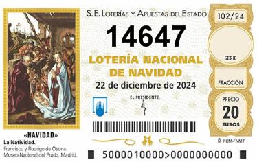 Comprar número 14647 para Lotería de Navidad 2024