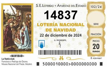 Comprar número 14837 para Lotería de Navidad 2025