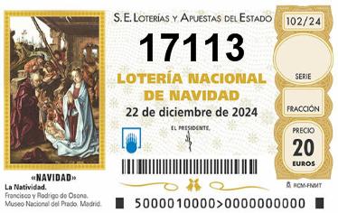 Comprar número 17113 para Lotería de Navidad 2024