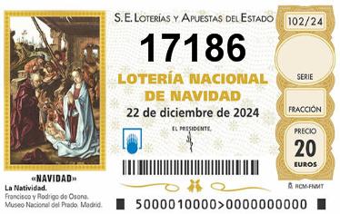 Comprar número 17186 para Lotería de Navidad 2024