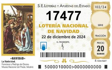 Comprar número 17477 para Lotería de Navidad 2024