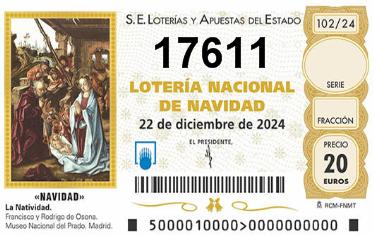 Comprar número 17611 para Lotería de Navidad 2024