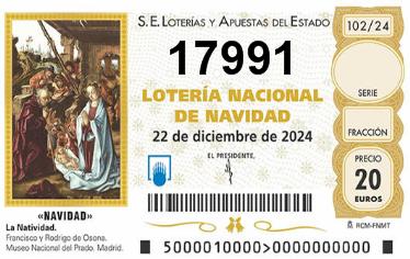 Comprar número 17991 para Lotería de Navidad 2024