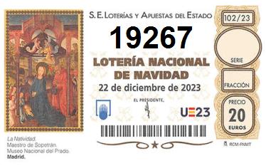 Comprar número 19267 para Lotería de Navidad 2024