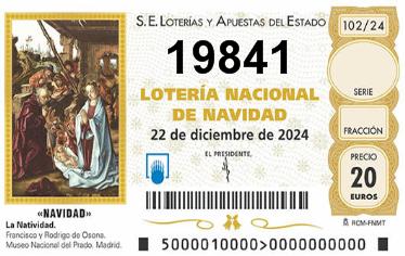 Comprar número 19841 para Lotería de Navidad 2024