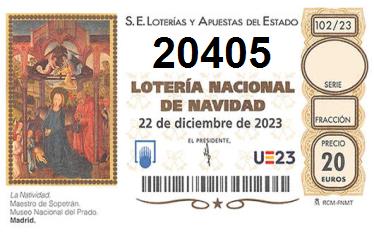 Comprar número 20405 para Lotería de Navidad 2024