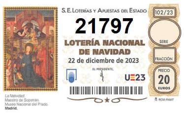 Comprar número 21797 para Lotería de Navidad 2024