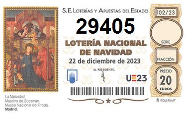 Comprar número 29405 para Lotería de Navidad 2024