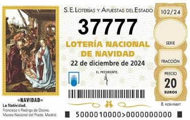 Comprar número 37777 para Lotería de Navidad 2024