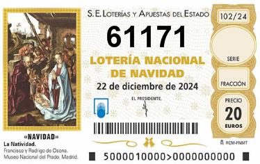 Comprar número 61171 para Lotería de Navidad 2024