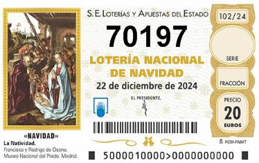 Comprar número 70197 para Lotería de Navidad 2024