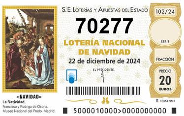 Comprar número 70277 para Lotería de Navidad 2024