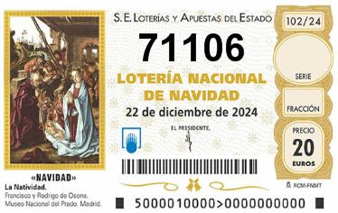 Comprar número 71106 para Lotería de Navidad 2024