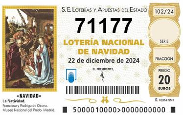 Comprar número 71177 para Lotería de Navidad 2024