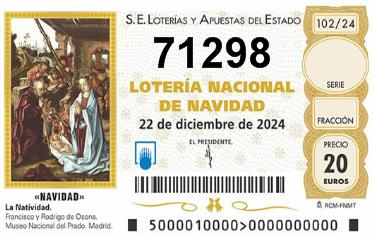 Comprar número 71298 para Lotería de Navidad 2024