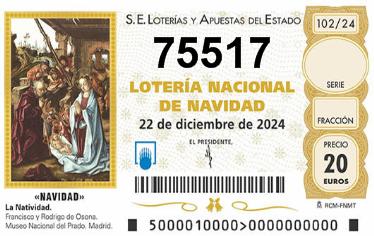 Comprar número 75517 para Lotería de Navidad 2024